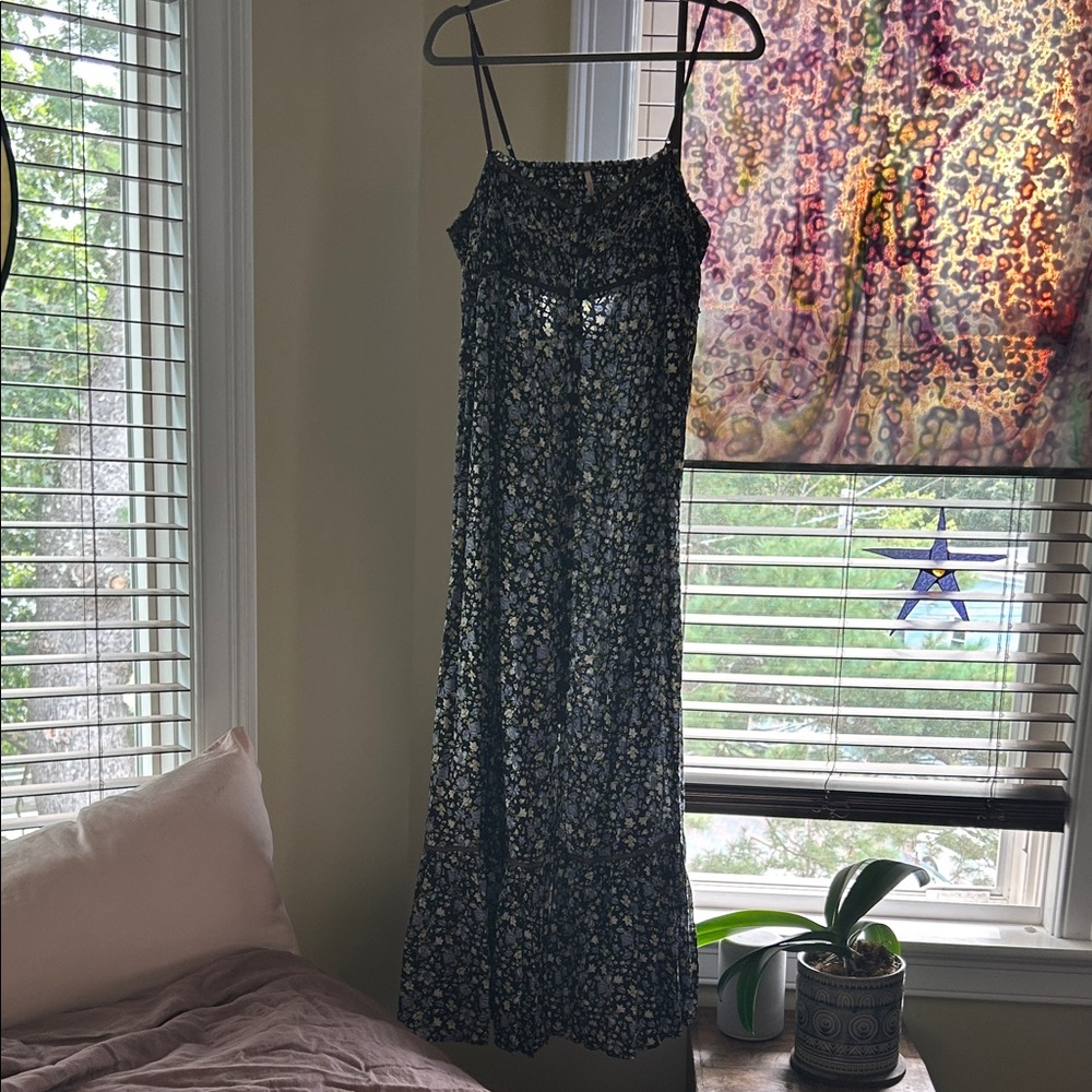 We The Free Black and White Floral Maxi Dress